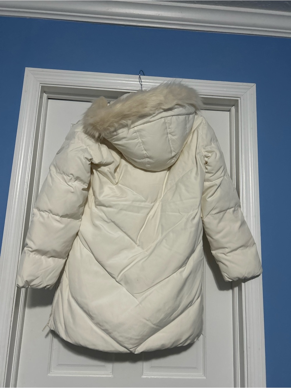 NWT Seraphine Maternity Adora size 6 white chevron puffer coat babywearing - Picture 12 of 15